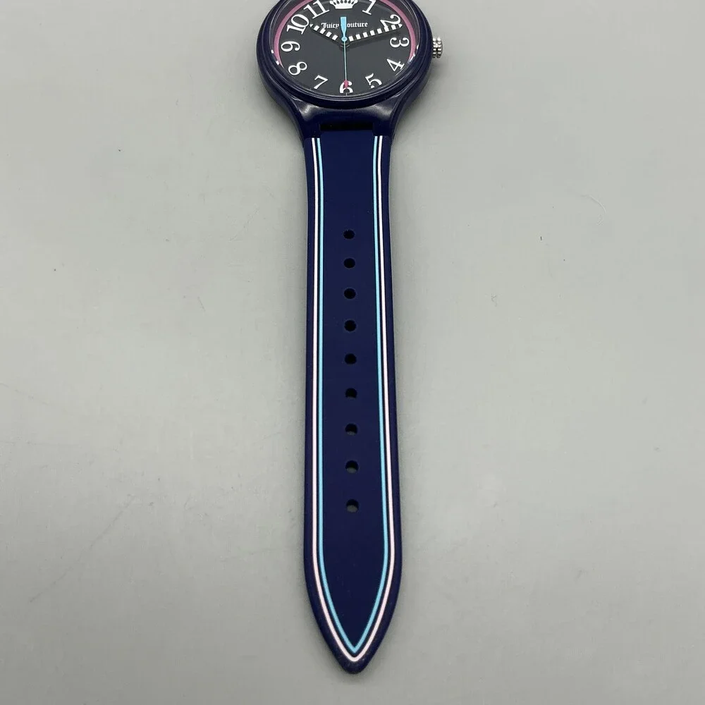 Juicy Couture Womens Watch 38mm Blue Pink Dial Navy New Battery